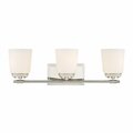 Designers Fountain Stella 23.5in 3-Light Polished Nickel Modern Indoor Vanity Light with Etched Opal Glass Shades D291M-3B-PN